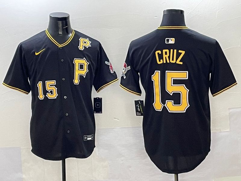 Men Pittsburgh Pirates #15 Cruz Black Game 2025 Nike MLB Jersey style 10